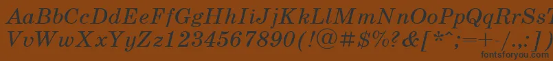 Fonte UkrainianschoolbookItalic – fontes pretas em um fundo marrom