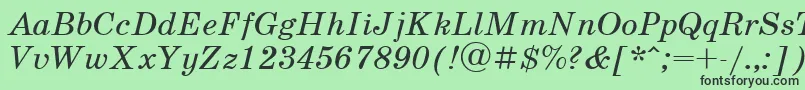 Police UkrainianschoolbookItalic – polices noires sur fond vert