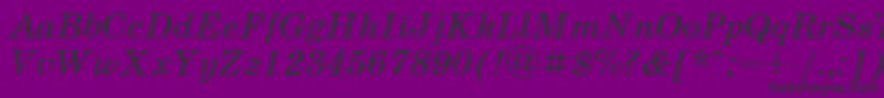 UkrainianschoolbookItalic-Schriftart – Schwarze Schriften auf violettem Hintergrund