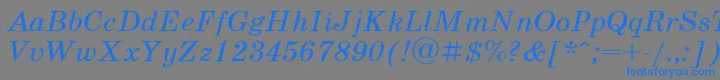 Police UkrainianschoolbookItalic – polices bleues sur fond gris