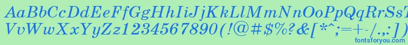 fuente UkrainianschoolbookItalic – Fuentes Azules Sobre Fondo Verde
