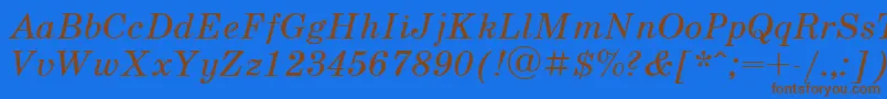 Шрифт UkrainianschoolbookItalic – коричневые шрифты на синем фоне
