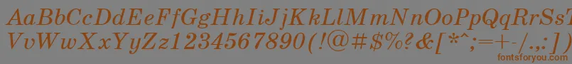 fuente UkrainianschoolbookItalic – Fuentes Marrones Sobre Fondo Gris
