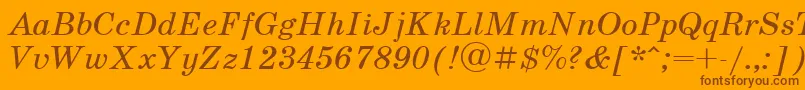 UkrainianschoolbookItalic Font – Brown Fonts on Orange Background
