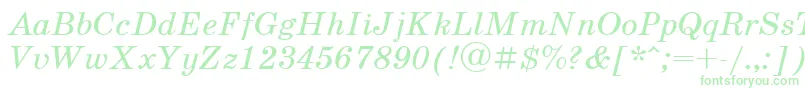 UkrainianschoolbookItalic-Schriftart – Grüne Schriften auf weißem Hintergrund