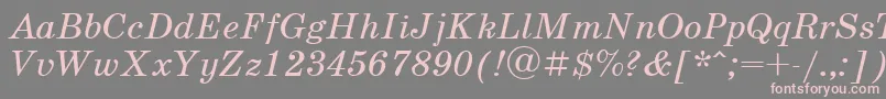 Шрифт UkrainianschoolbookItalic – розовые шрифты на сером фоне