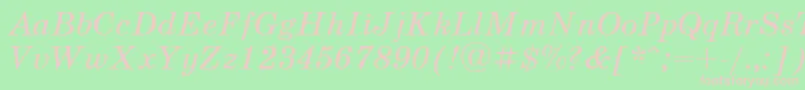 Шрифт UkrainianschoolbookItalic – розовые шрифты на зелёном фоне