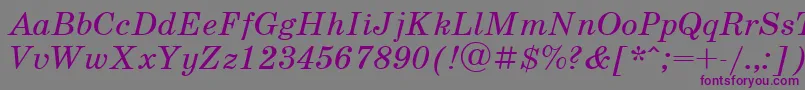 fuente UkrainianschoolbookItalic – Fuentes Moradas Sobre Fondo Gris
