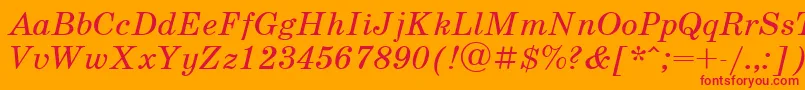 Шрифт UkrainianschoolbookItalic – красные шрифты на оранжевом фоне