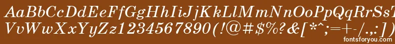 fuente UkrainianschoolbookItalic – Fuentes Blancas Sobre Fondo Marrón