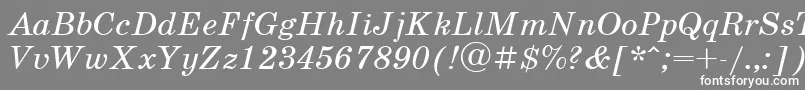 UkrainianschoolbookItalic-Schriftart – Weiße Schriften auf grauem Hintergrund
