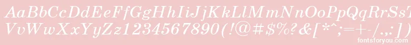 Police UkrainianschoolbookItalic – polices blanches sur fond rose
