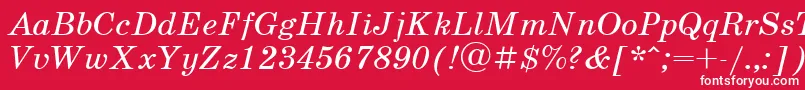 UkrainianschoolbookItalic Font – White Fonts on Red Background