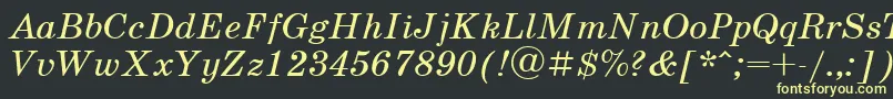 fuente UkrainianschoolbookItalic – Fuentes Amarillas Sobre Fondo Negro