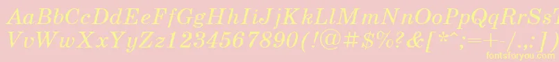 Шрифт UkrainianschoolbookItalic – жёлтые шрифты на розовом фоне