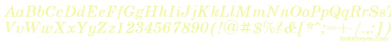 Police UkrainianschoolbookItalic – polices jaunes sur fond blanc