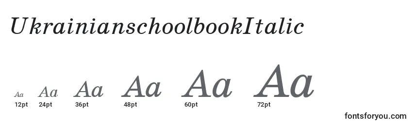 Größen der Schriftart UkrainianschoolbookItalic