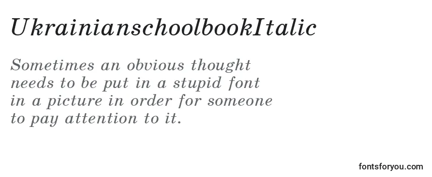 UkrainianschoolbookItalic Font