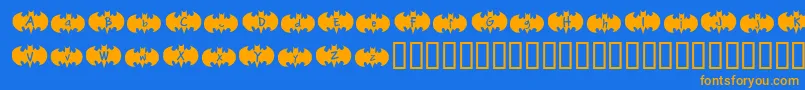 BatBen Font – Orange Fonts on Blue Background