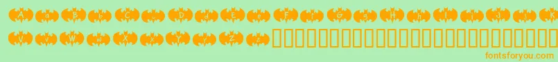 BatBen Font – Orange Fonts on Green Background