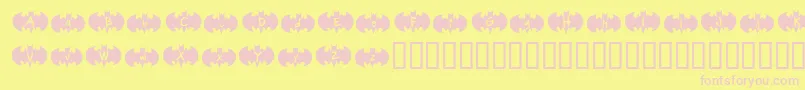 BatBen Font – Pink Fonts on Yellow Background
