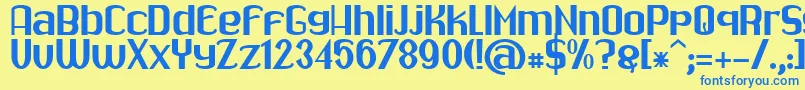 Drabe Font – Blue Fonts on Yellow Background
