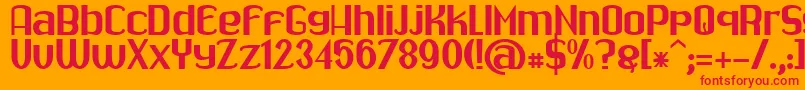 フォントDrabe – オレンジの背景に赤い文字