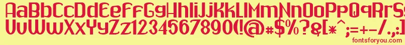 Шрифт Drabe – красные шрифты на жёлтом фоне