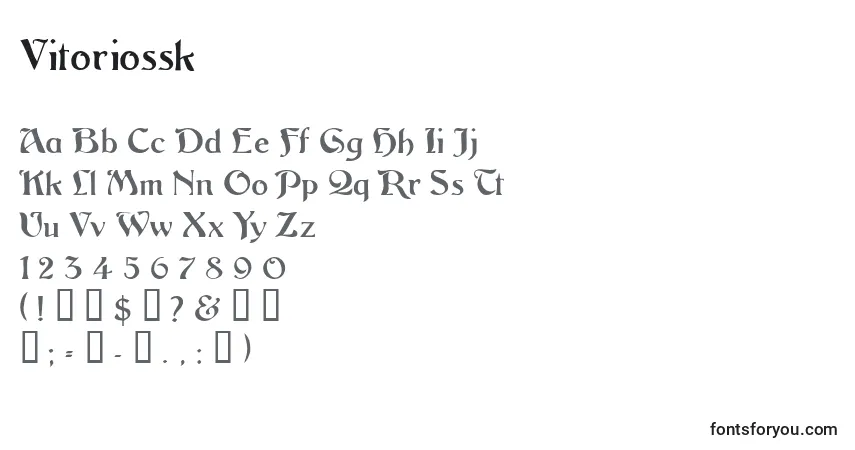 A fonte Vitoriossk – alfabeto, números, caracteres especiais
