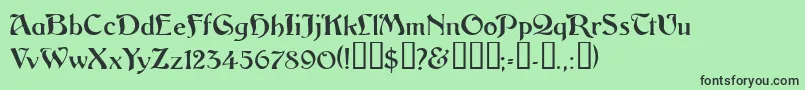 Vitoriossk Font – Black Fonts on Green Background