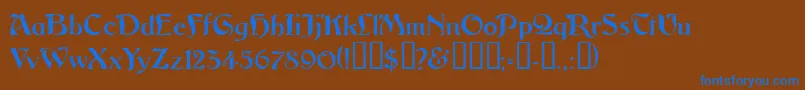 Vitoriossk Font – Blue Fonts on Brown Background