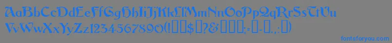 フォントVitoriossk – 灰色の背景に青い文字