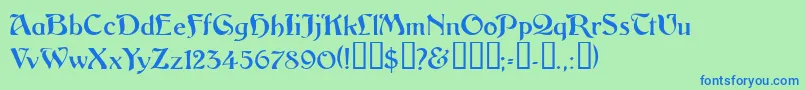 Vitoriossk Font – Blue Fonts on Green Background