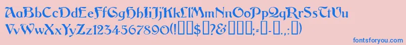 Vitoriossk Font – Blue Fonts on Pink Background