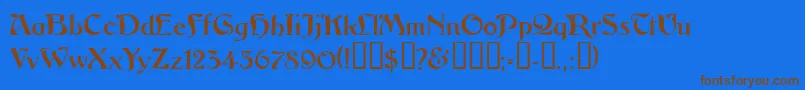 Vitoriossk Font – Brown Fonts on Blue Background