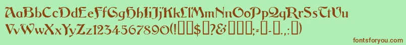 Vitoriossk Font – Brown Fonts on Green Background