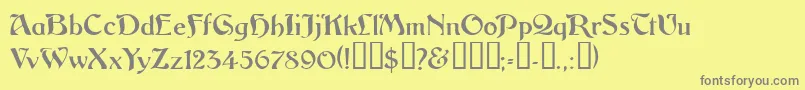 フォントVitoriossk – 黄色の背景に灰色の文字