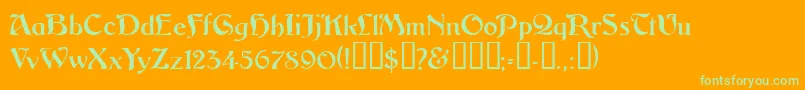 Vitoriossk Font – Green Fonts on Orange Background