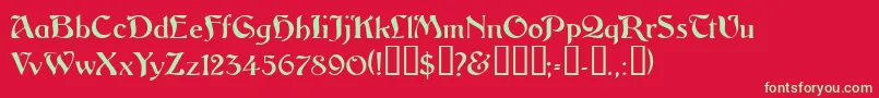 Vitoriossk Font – Green Fonts on Red Background