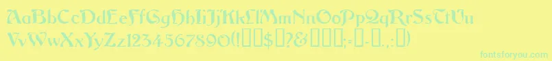 Vitoriossk Font – Green Fonts on Yellow Background