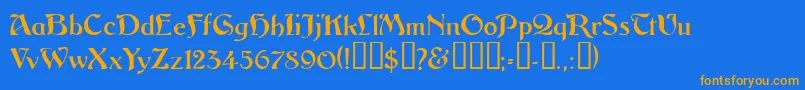 Vitoriossk Font – Orange Fonts on Blue Background