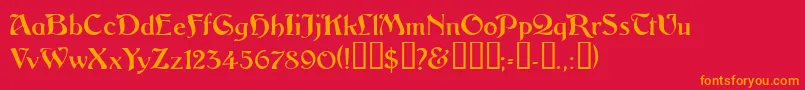 フォントVitoriossk – 赤い背景にオレンジの文字