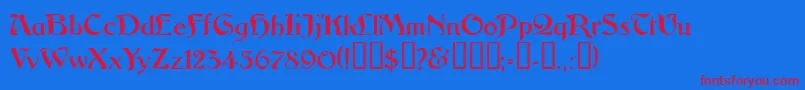 Vitoriossk Font – Red Fonts on Blue Background