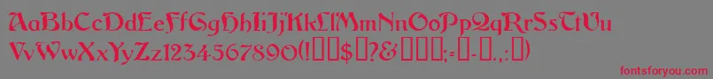 Vitoriossk Font – Red Fonts on Gray Background