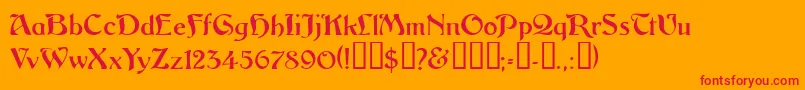 Vitoriossk Font – Red Fonts on Orange Background