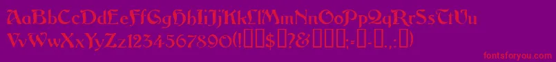 Vitoriossk-Schriftart – Rote Schriften auf violettem Hintergrund