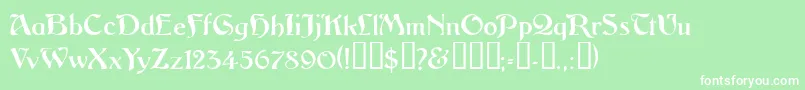 Vitoriossk Font – White Fonts on Green Background