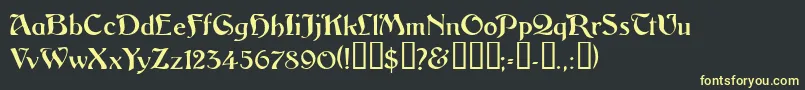 フォントVitoriossk – 黒い背景に黄色の文字