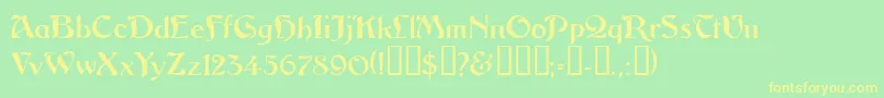 Vitoriossk Font – Yellow Fonts on Green Background