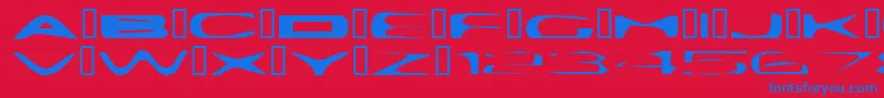 PlattmaskNormal Font – Blue Fonts on Red Background